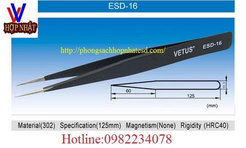 Nhíp tĩnh điện Vetus ESD-16