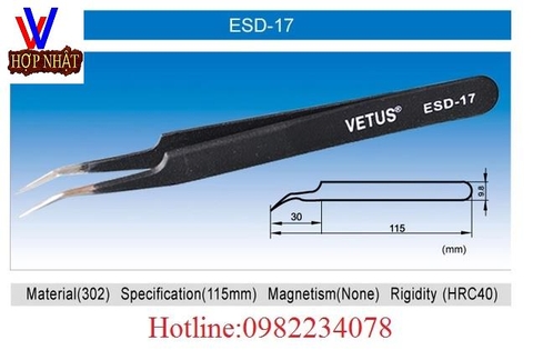 Phân phối giá sỉ Nhíp Vetus tĩnh điện ESD-17