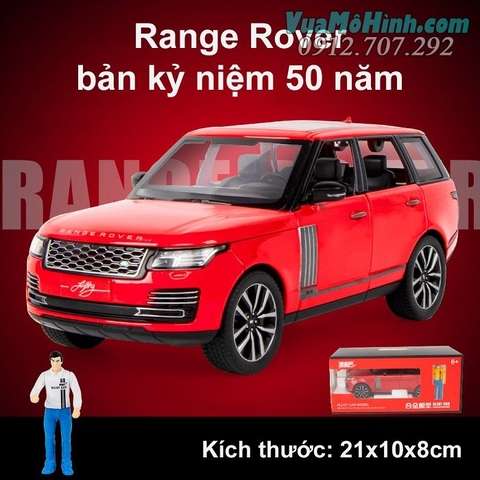 Mô hình siêu xe ô tô 4 bánh Land Rover Range Rover SUV tỷ lệ 1:24 bằng kim loại, mở được cửa, cốp, capo có đèn và âm thanh, có đế trưng bày