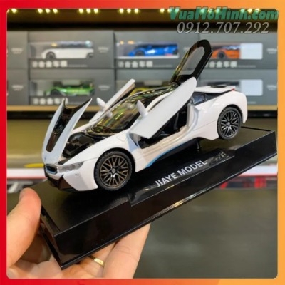 Mô hình siêu xe BMW i8 tỉ lệ 1/24 vỏ hợp kim mở được cửa