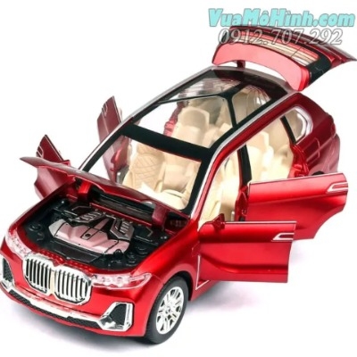 Mô hình tĩnh siêu xe ô tô đồ chơi BMW X7 bằng thép tỉ lệ 1:24 mở được cửa, cốp, đèn Led và âm thanh giá rẻ nhất Việt Nam