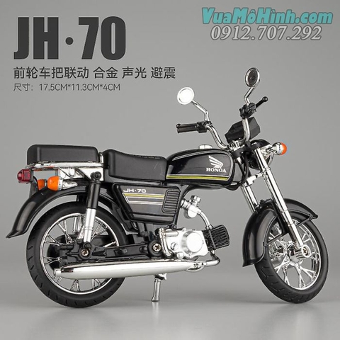 Mô hình tĩnh đồ chơi xe mô tô 2 bánh gắn máy Honda JH 70 tỉ lệ 1:12 Jialing MT015, mô hình trưng bày moto honda, có đèn và âm thanh