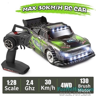 Mô hình ô tô điều khiển từ xa Wltoys 284131 drift 1/28 model car RC tốc độ 30km/h khung bánh răng kim loại có đèn nền