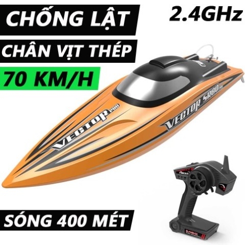 Vector SR80 phiên bản PRO - Cano điều khiển từ xa cỡ lớn tốc độ cao 70km/h, tự động chống lật, sóng 500 mét