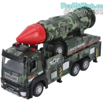 Mô hình đồ chơi xe ô tô quân đội TGRCM CZ, Xe tải quân sự có tthể phóng được tên lửa tỉ lệ 1:32 bằng kim loại có đèn Led, âm thanh