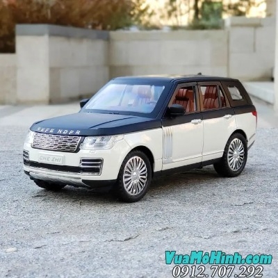 Mô hình xe ô tô Land Rover - Ranger Rover tỉ lệ 1/24 khung kim loại có đèn và âm thanh giả lập