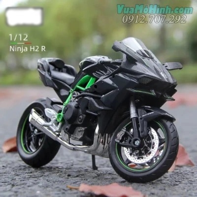 Mô hình tĩnh đồ chơi siêu xe Motor phân khối lớn KAWASAKI NINJA H2R tỉ lệ 1:12 bằng hợp kim có đèn led và âm thanh