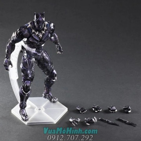 Mô hình nhân vật Báo đen Black Panther PAK - Play Arts Kai phim Marvel cao 26cm cử động được các khớp