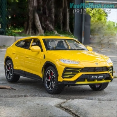 Mô hình tĩnh siêu xe ô tô Lamborghini Urus tỉ lệ 1:24 khung kim loại có đèn âm thanh mô phỏng mở 4 cửa, cốp, capo cót chạy đà