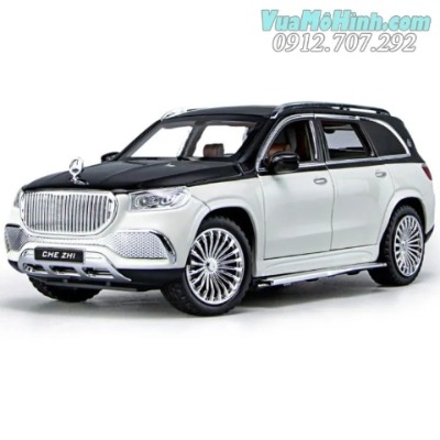 Mô hình siêu xe ô tô Mercedes Benz Maybach GLS600 tỉ lệ 1:24, đồ chơi GLS 600 hãng Chezhi kim loại, có mở cửa, cốp, đèn và âm thanh