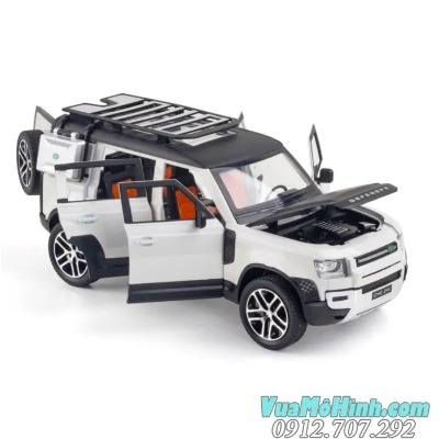 Mô hình xe ô tô Land Rover Defender tỉ lệ 1:24 kim loại mở được cửa