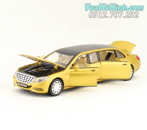 Mô hình siêu xe ô tô Mercedes - Benz Maybach S650 tỉ lệ 1:32 vỏ hợp kim, mở được cửa