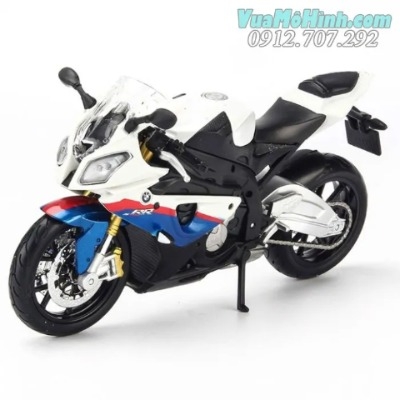 Mô hình tĩnh xe mô tô đồ chơi Honda BMW S1000RR tỷ lệ 1:12 bằng hợp kim cao cấp có đèn Led và âm thanh