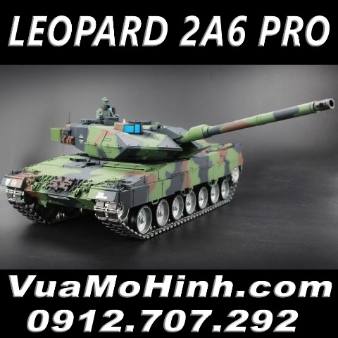 Xe tăng HENG LONG LEOPARD 2A6 3889-1 phiên bản Pro xích kim loại bánh răng thép