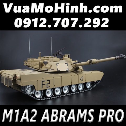 Xe tăng điều khiển từ xa Heng Long USA M1A2 Abrams phiên bản PRO tỷ lệ 1/16 xích kim loại, âm thanh động cơ, nhả khói như thật, bánh răng thép siêu bền