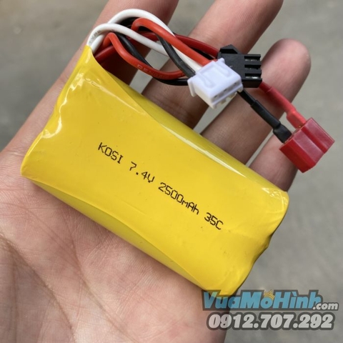 Pin Lion Kosi 2S 7.4V 2500mAh jack đa năng T XT60 XT60H dùng cho xe điều khiển, tàu thuyền, cano