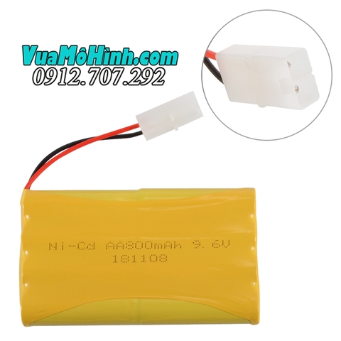 Pin Ni-Cd 9.6V 800mAh dùng cho xe điều khiển từ xa, xe tăng điều khiển, giắc cắm tùy chọn