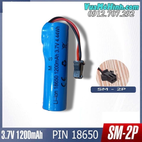 Pin Lipo-3.7V 1200mAh jack SM-2p dung lượng cao cho xe điều khiển từ xa