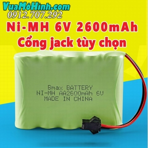 Pin sạc 6V 2600mAh dùng cho nhiều loại xe điều khiển.