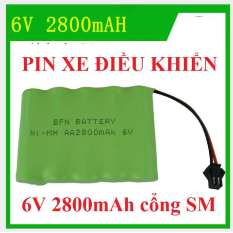 Pin sạc 6V 2600mAh dùng cho nhiều loại xe điều khiển.