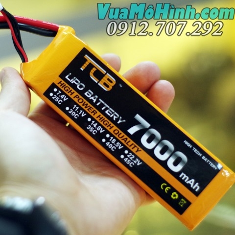 Pin TCB Lipo 3S 11.1V 7000mAh 35C  jack T XT60 XT60H dùng cho xe điều khiển, tàu thuyền, cano