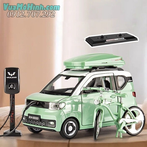 Mô hình xe ô tô điện Wuling HongGuang Mini EV tỉ lệ 1:24