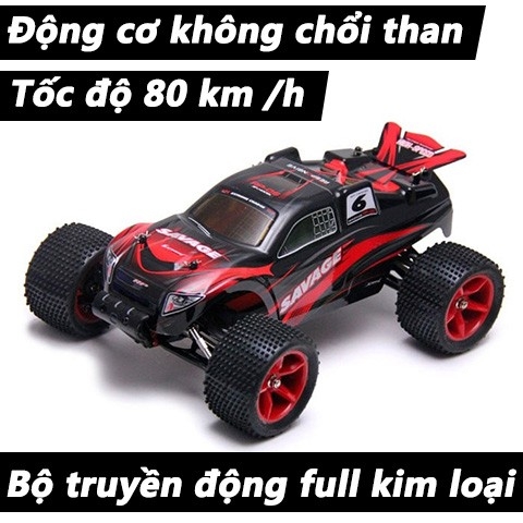 Savage 06 - Xe ô tô điều khiển từ xa tốc độ cao 80 km/h , 2 cầu 4x4, động cơ không chổi than , vi sai kim loại, trục truyền động thép