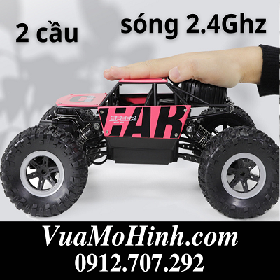 Xe địa hình điều khiển từ xa P03A , động cơ 2 cầu, vỏ thép, sóng 2.4GHz điều khiển tầm xa 80m