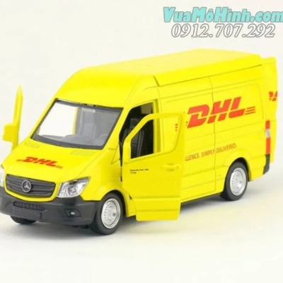 Xe mô hình ô tô DHL Mercedes Benz Sprinter tỉ lệ 1:36 kim loại