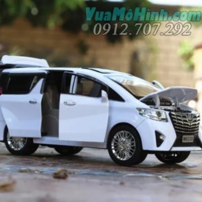 Xe mô hình ô tô Toyota Alphard MPV tỉ lệ 1:24 có đèn và âm thanh