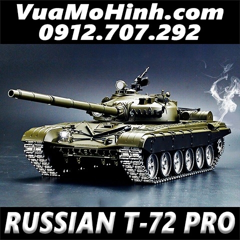 Xe tăng điều khiển từ xa T-72 phiên bản Pro tỷ lệ 1/16 âm thanh động cơ súng máy, nhả khói như thật