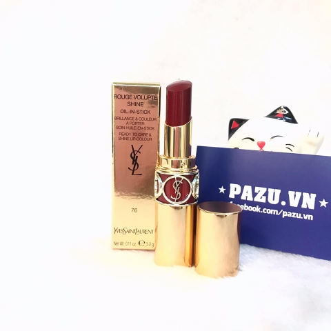 Son YSL Rouge Volupte Shine 76 Red In The Dard