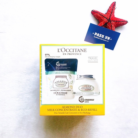 Set kem dưỡng Body L'Occitane Almond Duo Milk Concentrate & Eco-Refill