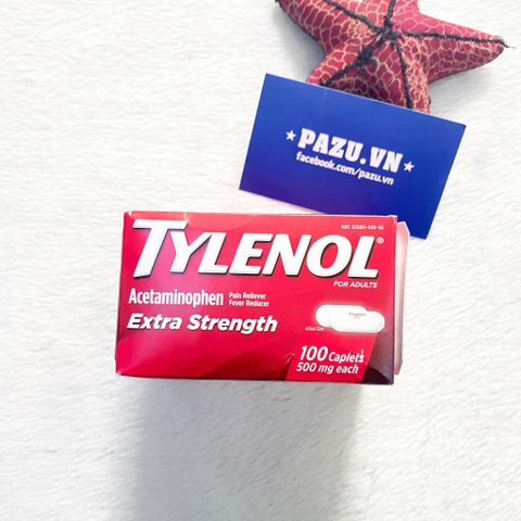 Viên Giảm đau hạ sốt Tylenol Acetaminophen Pain Reliever 500mg 100 viên
