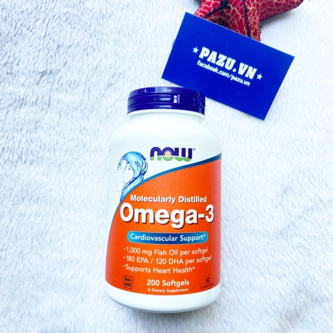 Viên uống dầu cá Omega-3 NOW 200viên