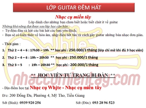 Lớp Guitar đệm hát  || Nhạc cụ miền tây