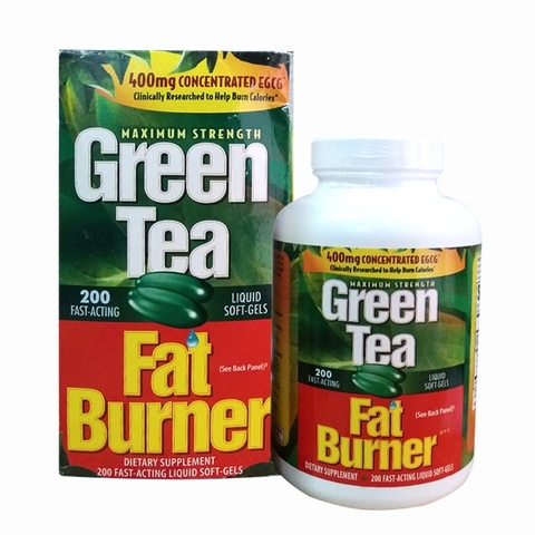 Giảm cân Trà Xanh Green Tea Fat Burner 400mg 200 viên của Mỹ