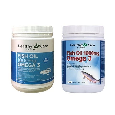 Thực phẩm chức năng Dầu cá tự nhiên Fish Oil Healthy Care Omega-3 1000mg 400 viên của Úc