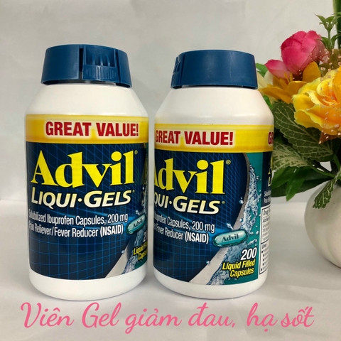 VIÊN UỐNG GIẢM ĐAU ADVIL LIQUI GELS - 200V Mỹ