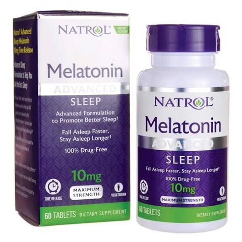 VIÊN UỐNG CẢI THIỆN GIẤC NGỦ NATROL MELATONIN 10 MG 60 VIÊN