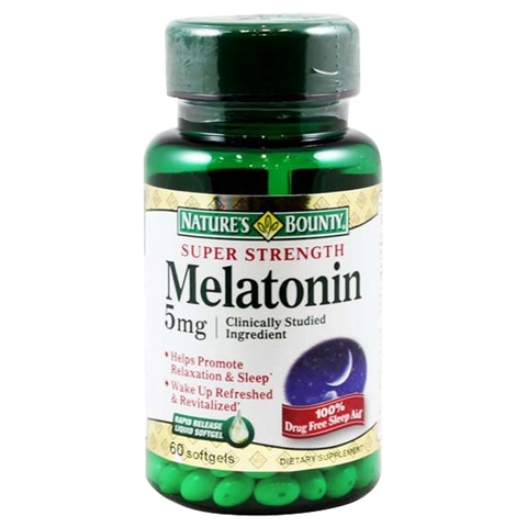 NATURE'S BOUNTY SUPER STRENGTH MELATONIN 5MG GIÚP NGỦ NGON