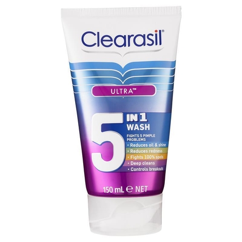 Sữa Rửa Mặt Trị Mụn Clearasil Ultra 5 In 1 - Tuýp 150ml