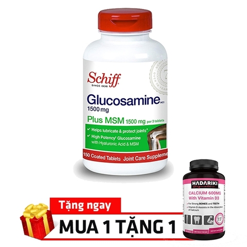 Schiff Glucosamine Plus MSM 1500mg Của Mỹ 150 Viên, vỏ trắng