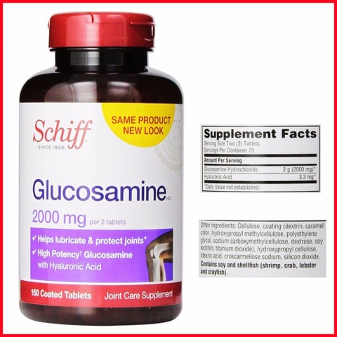Viên bổ khớp Schiff Glucosamine 2000mg Plus Vitamin D3 Mỹ 150 viên