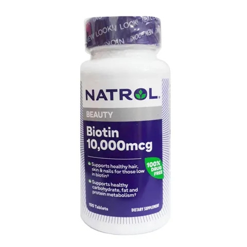 Natrol Biotin 10000 Mcg Viên Uống Hỗ Trợ Mọc Tóc, Mẫu mới