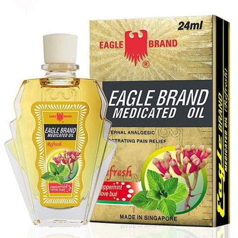 Dầu gió con ó vàng đinh hương Mỹ Eagle Brand Medicated Oil 24ml