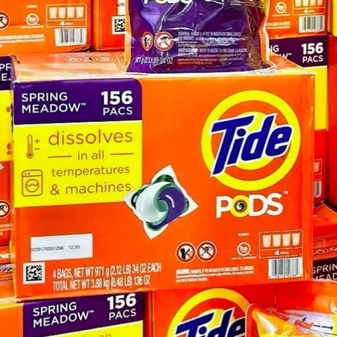 Viên giặt quần áo Tide Pods dành cho máy giặt Thùng 4 bịch x39 viên (156 viên)