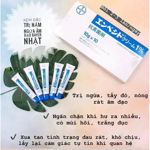 Kem bôi nấm ngứa âm đạo Empecid 1% Bayer 10g Nhật  1 Tuýp