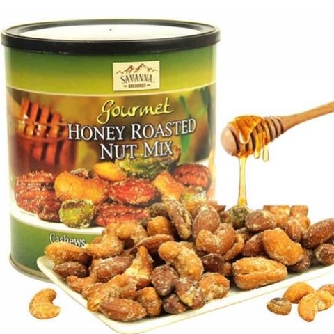 HẠT MIX TỔNG HỢP RANG TẨM MẬT ONG SAVANNA ORCHARDS - HONEY ROASTED NUT 850GR MỸ