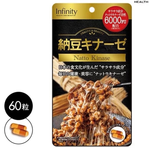 Viên Uống Ngăn Ngừa Đột Quỵ Infinity Natto Kinase 6000FU 60 Viên Nhật Bản